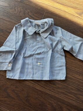 Little Kids Blue Stripe Button-Down Shirt